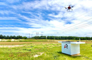 A scout drone lands on a Scoutbase