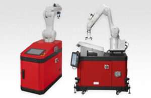 (Left) Mitsubishi Electric Automation's ARIA's machine tending and (right) standard base.