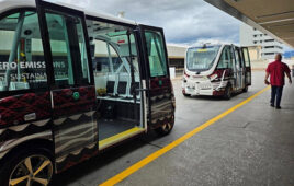 The Beep Miki autonomous shuttles operate at Honolulu's airport.