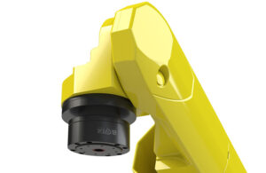 Bota Systems' new PixONE force-torque sensor on an industrial robot.