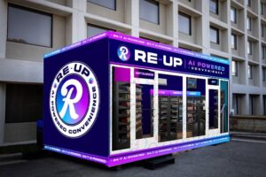 A mock-up of what one of Re-Up's fully automated convenience stores.