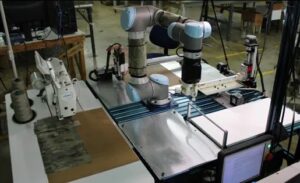 Traditional sewing machines were controlled via ROS for robotic apparel manufacturing.